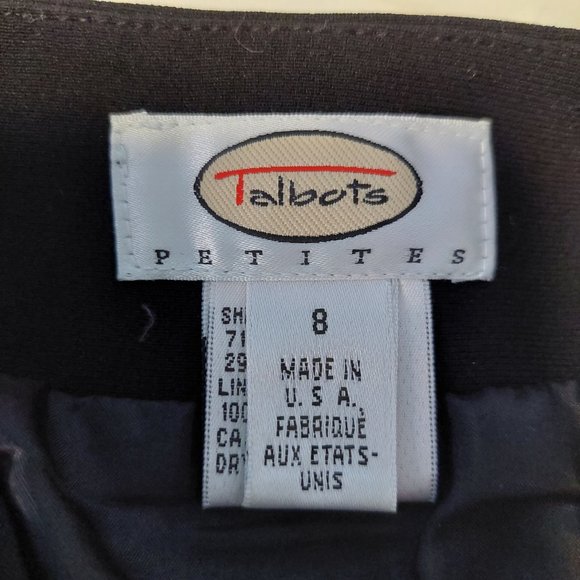 Talbots Black Pencil Skirt With 2 Back Splits, Size 8P - Picture 6 of 7
